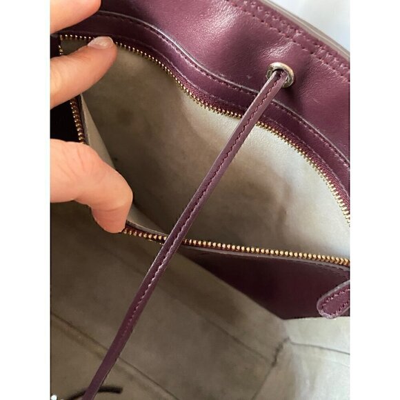 Anya Hindmarch Ebury Smiley Shopper Tote Small Leather Burgundy Perforated $1295 - Picture 14 of 15